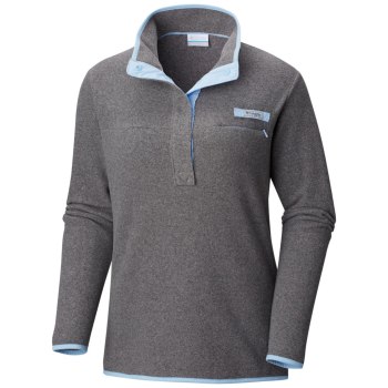 Columbia PFG Harborside Fleece Plus Size, Pullover Grises Para Mujer | 819532-RBH